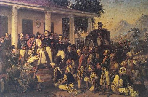 Raden Saleh Depicts the arrest of prince Diponegoro at the end of the Javan War oil painting picture